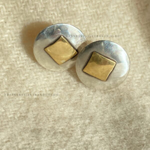 Sterling Disk Earrings with 24K Gold Overlays